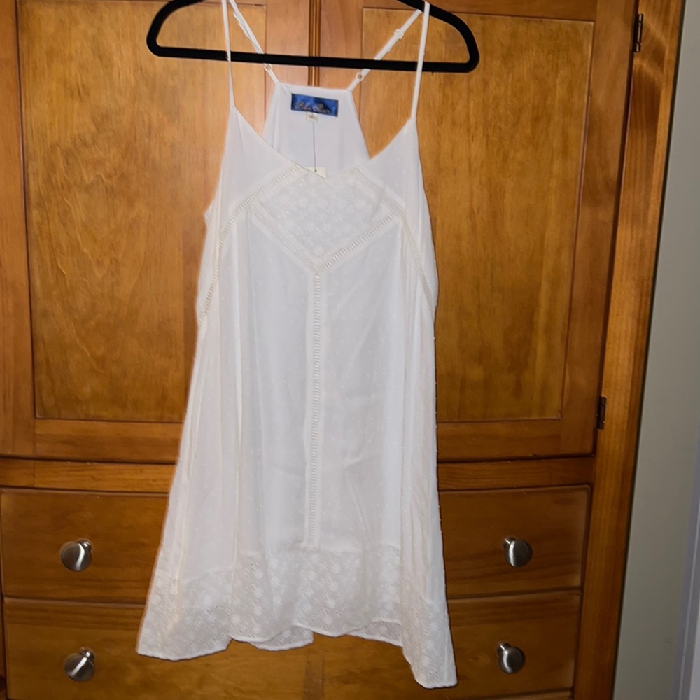 Blue Rain, sweet, white summer dress! Size Small.